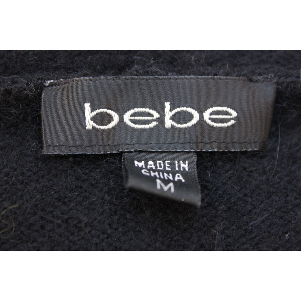 Bebe Y2K Angora Blend Zip Hoodie Sweater I Heart Logo Juniors M - Picture 4 of 12